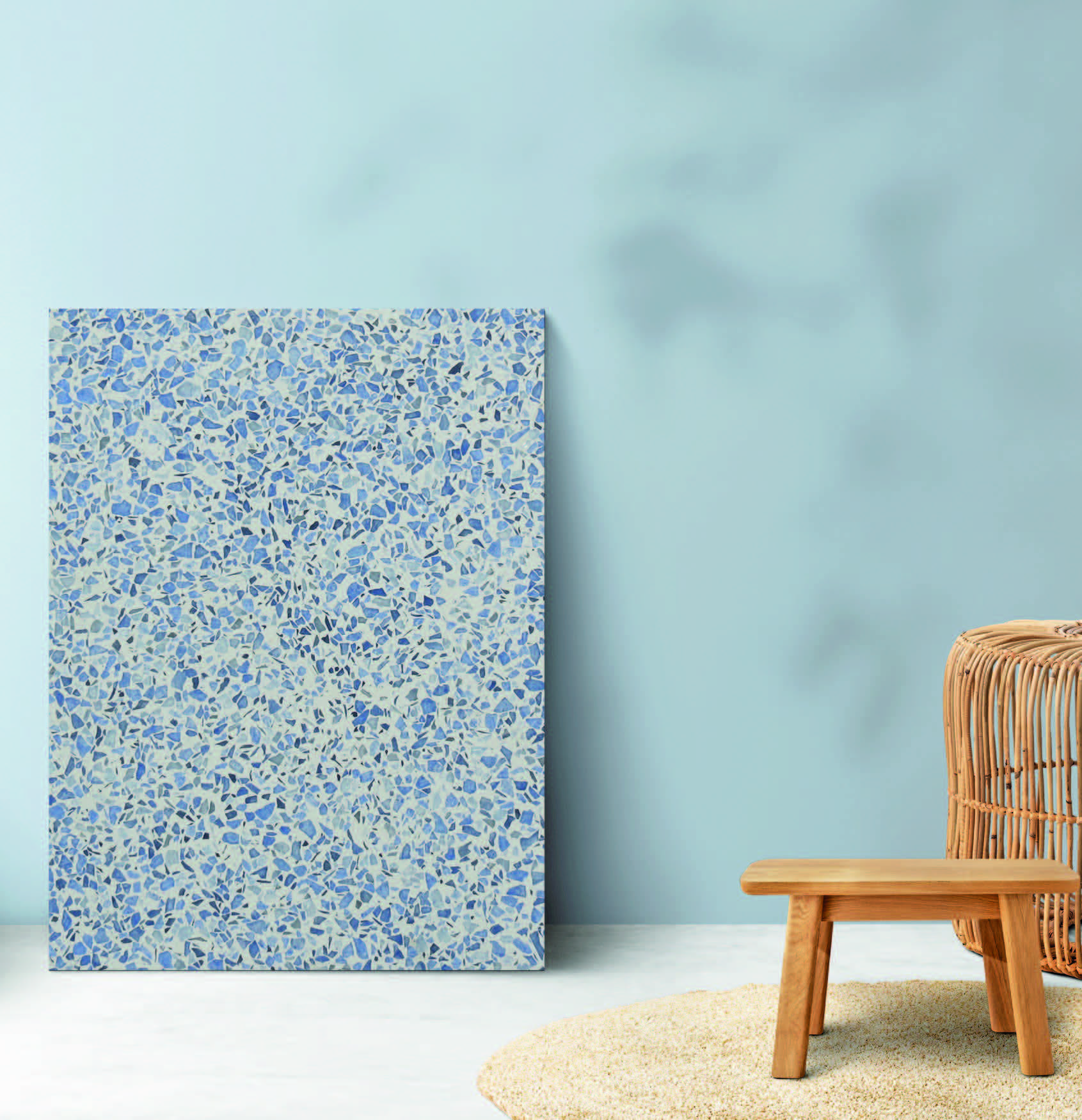 Glass aggregate terrazzo tile lifestyle image