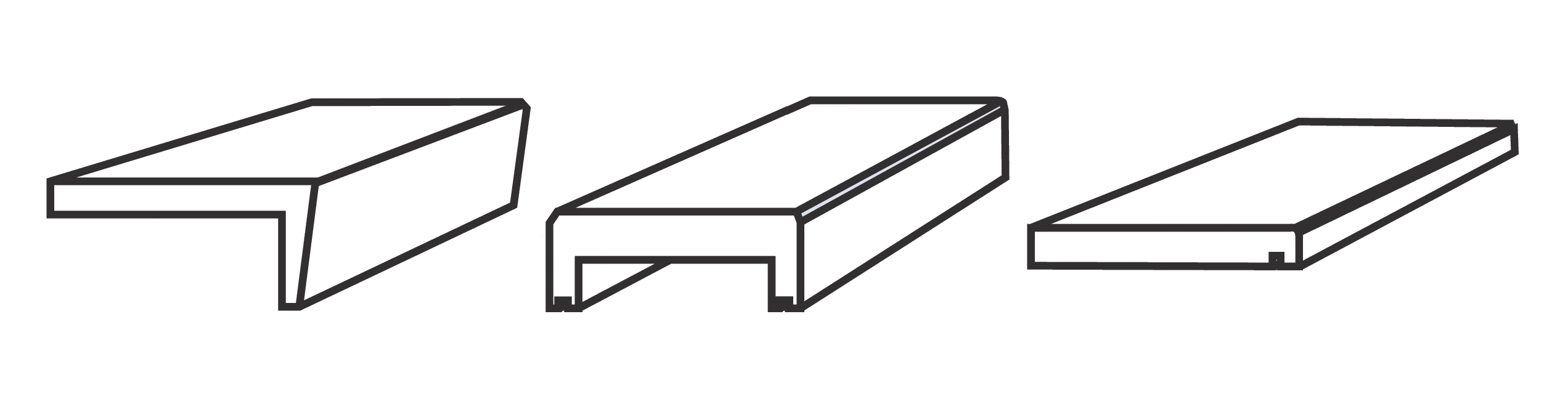 Exterior basalt and andesite aggregate terrazzo tile profile details
